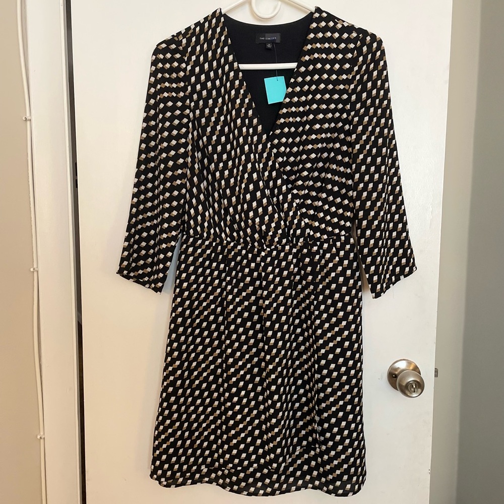 The Limited Geometric A-Line 3/4 Sleeve Women’s Dress - Size XS - Picture 1 of 12